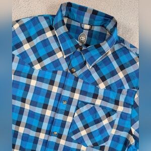 Club Ride New West Cycling Shirt Mens Large Blue Plaid